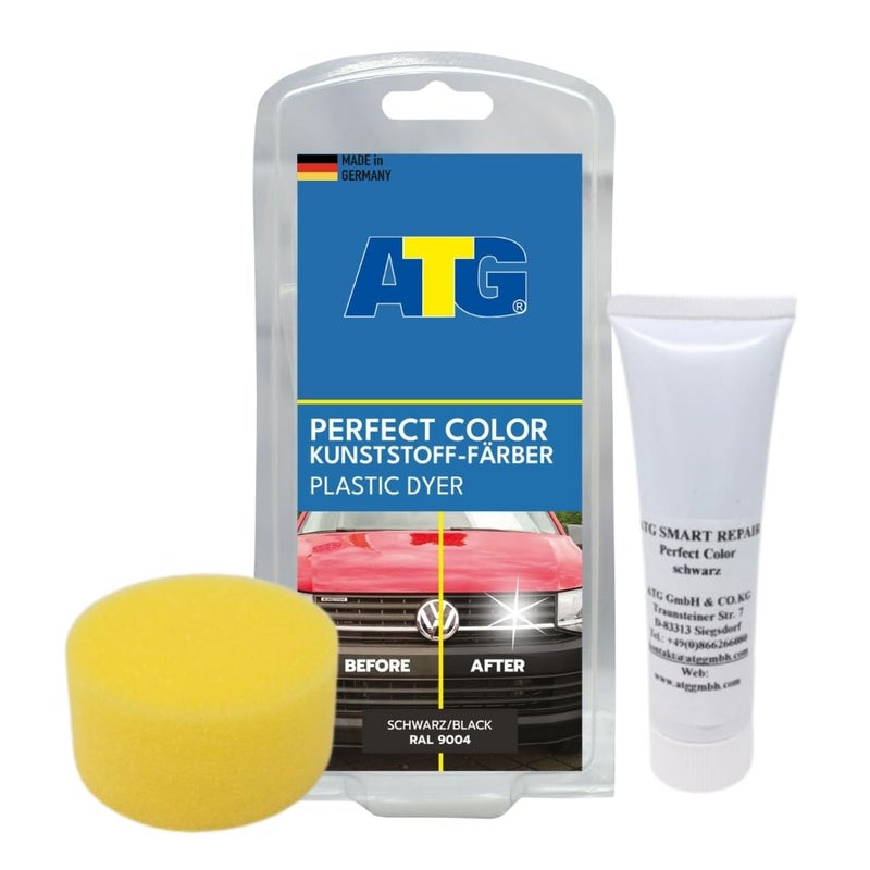 ATG Perfect Color Plastic Dye | Trim Shine | Plastic Repair | Car Shine | Car Black Plastic Restorer | Rubber Paint | Bumper Restorer | Plastic Dye | Black Trim Restorer - Image 1